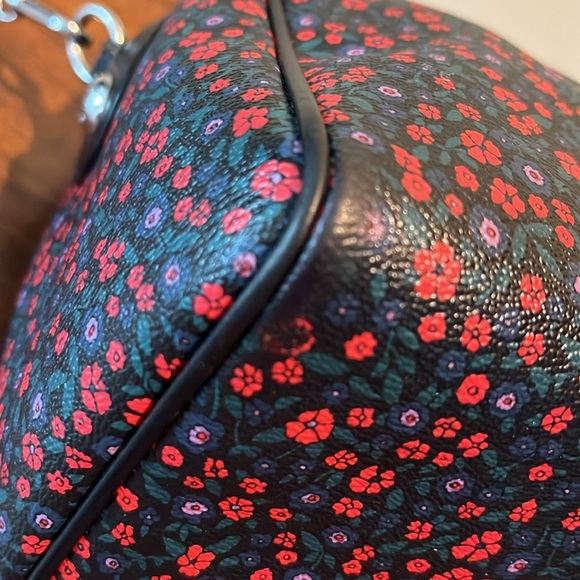 Coach   Mini Bennett Satchel  Small floral design/black leather F59445 Crossbody - Picture 11 of 17